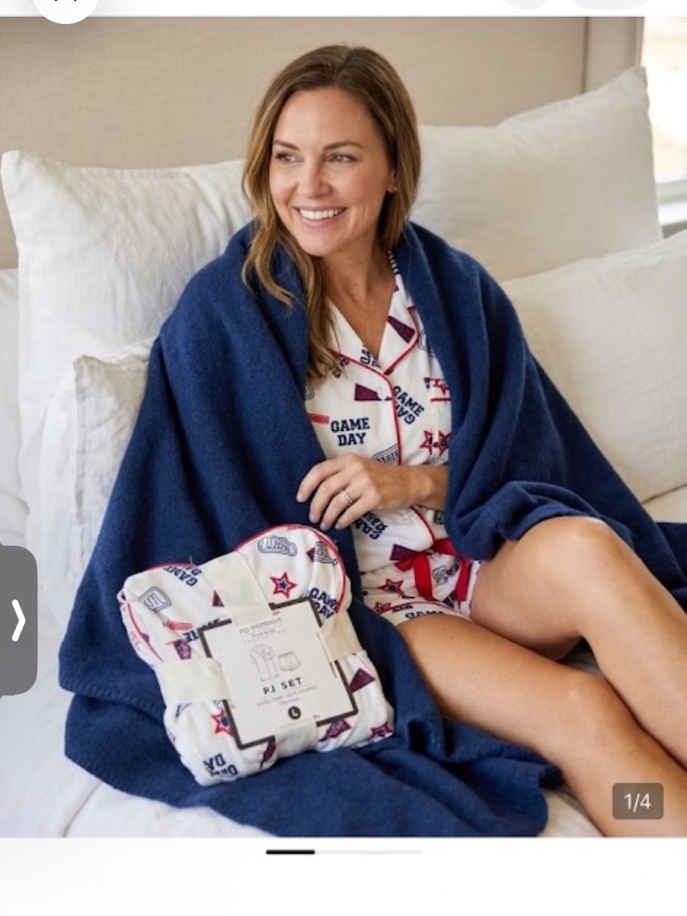Tailgate Collection White & Red Star PJ Set football theme